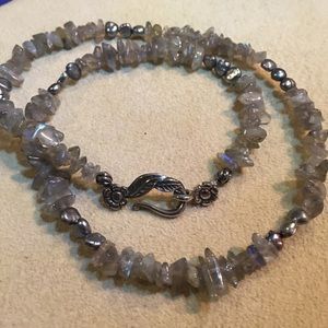 Labradorite and Gray Freshwater Pearl Necklace